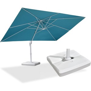 PURPLE LEAF  Patio Umbrella White Cantilever Offset Umbrella Rectangle Outdoor Umbrella with 360-degree Rotation - 1 of 4