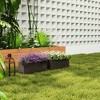 Resenkos Raised Garden Bed, Planter Box Outdoor,2 Pack 20 Inch Railing Flower Pots, Self-Watering Hanging Planter Box, Brown - 2 of 4