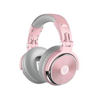 OneOdio Pro 10 Over Ear Headset Wired Studio DJ 50mm Neodymium Driver Gamer Music Sharing Headphones with Padded Ear Cups & In Line Microphone, Pink