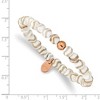 Chisel Stainless Steel Rose IP-plated 6mm White Wave Agate Beaded Stretch Bracelet - 3 of 4