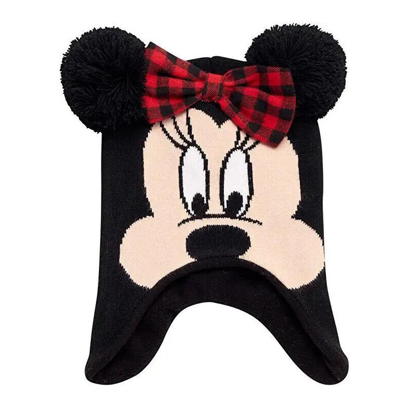 Disney Minnie Mouse Girls Winter Hat – 2 Pack Beanie with Ears, Kids Ages 4-7, 2 of 6