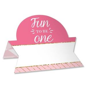 Big Dot of Happiness 1st Birthday Girl - Fun to be One - First Birthday Party Tent Buffet Card - Table Setting Name Place Cards - Set of 24 - 1 of 4