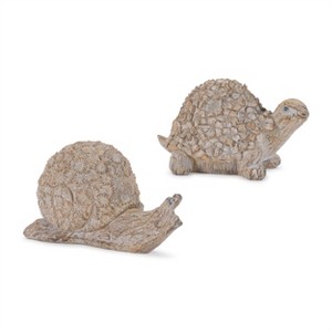 Floral Turtle and Snail Decor (Set of 2) - 1 of 4