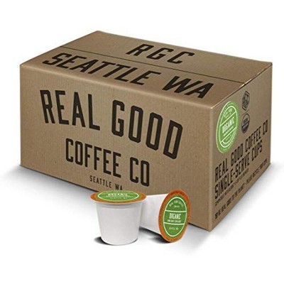Real Good Coffee Single Use Coffee Pods - Extra Dark Organic Coffee - Compatible with Keurig 2.0 Brewers and K-Cups - 72 Count