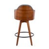 Mid-Century Counter Stool with Swivel, Wood and Faux Leather Seat for Kitchen or Dining (Set of 1) - 4 of 4