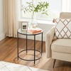 VASAGLE Round Side Table, Glass End Table with Metal Frame, Laurel Green Coffee Table with Modern Style - 2 of 4