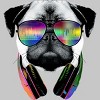 Men's Design By Humans Rainbow Beat DJ Pug By clingcling T-Shirt - 2 of 4