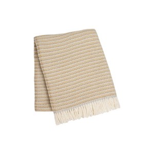 HomeRoots 55" X 70" Stone Cotton Blend Woven Plush Throw Blanket with Fringe - 1 of 4