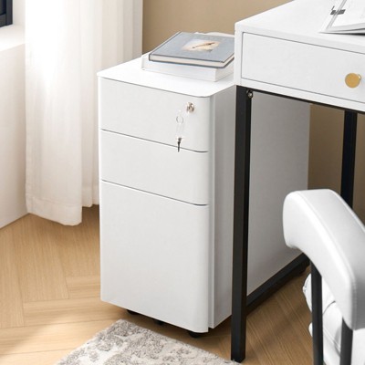 Gema Drawer Interlocking Filing Cabinet with Dual Anti-Tilt Mechanisms(L) | ARTFUL LIVING DESIGN-White