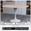 LeisureMod Verve Mid-Century Modern Table with a 48" Round MDF Tabletop and White Steel Pedestal Base for Kitchen and Dining Room - 4 of 4
