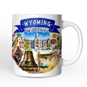 Artistic Wyoming State Themes and Landmarks Mug (Non-Custom Only)| OrnamentallyYou - 1 of 4