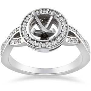 Pompeii3 1/4ct Diamond Engagement Halo Ring Semi Mount 14K White Gold - 1 of 4