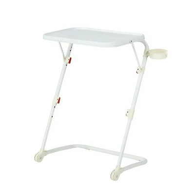 Adjustable Folding TV Tray With Cup Holder 20.87"W x 14.76"D x 27.76"H