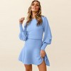 Coolmee Women's Fall Fashion Bell Sleeve Sweater Dress Casual Crewneck A Line Knit Cocktail Mini Dresses - 4 of 4