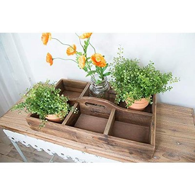 TX USA Corporation Flat Wood Decorative Storage Caddy