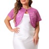 Agnes Orinda Women's Plus Size Sheer Lace Elegant Eyelet Crop Banquet Shrugs - 2 of 4