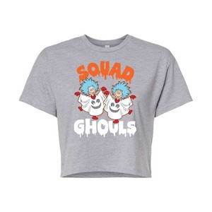 Women's - Dr. Seuss - Squad Ghouls Thing 1 and Thing 2 Cropped Graphic T-Shirt - 1 of 4