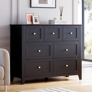 7 Drawers Dresser for Bedroom, Farmhouse Wood Dressers & Chest of Drawers, Tall Storage Dressers Organizer for Living Room, Closet - 1 of 4