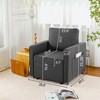 Kumasinova Retractable 3 Seater Sofa,Corduroy Couch with Side Pockets,Wheels,Couches for Living Room,Apartment,Office - 3 of 4