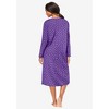 Dreams & Co. Plus Size Long-Sleeve Henley Print Sleepshirt - 3 of 4