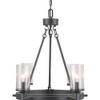Progress Lighting Gresham 6-Light Chandelier, Graphite Finish, Seeded Glass Shades - 4 of 4