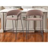 HomeRoots Set of Two 26" Brown and Black Shearling and Steel Low Back Counter Height Bar Chairs - 2 of 4