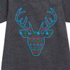 - Instant Message - Pixel Sweater Deer Christmas Graphic Short Sleeve Fleece Dress - 2 of 4