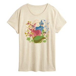 Women's - Disney Princess - Sleeping Beauty Flora Fauna And Merryweather Short Sleeve Graphic T-Shirt - 1 of 4