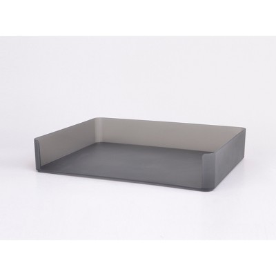 Plastic Stacking Letter Tray with Opening on Wide Side Dark Gray - Made By Design™