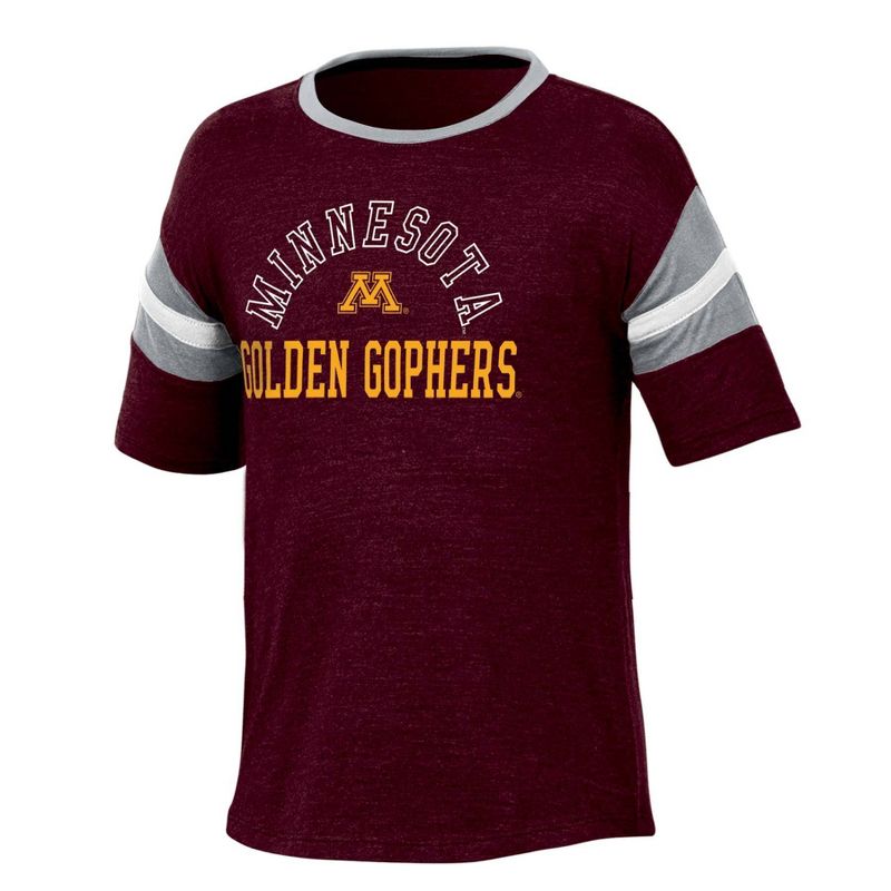 NCAA Minnesota Golden Gophers Girls&#39; Short Sleeve Striped Shirt, 1 of 4