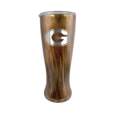 NCAA Georgia Bulldogs 20oz Woodgrain Stainless Steel Pilsner Glass