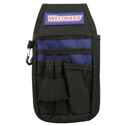  WESTWARD 5MZL9 Universal Organizer w/ Metal Belt Clip, Black/Blue 