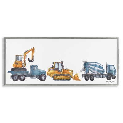 Stupell Industries Construction Vehicles Driving Illustration, 30" x 13"