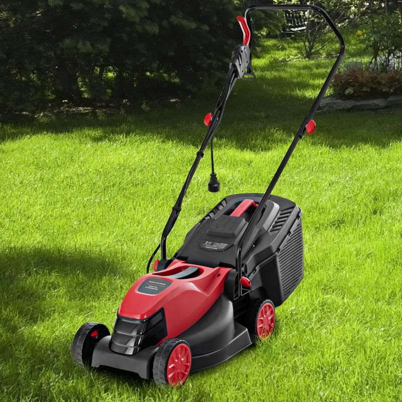 Costway Electric Corded Lawn Mower 10/12-AMP 13/14-Inch Walk-Behind Lawnmower with Collection Box, 4 of 11