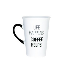 Amici Home Life Happens Coffee Helps Ceramic Coffee Mug, Microwave Safe & Dishwasher Safe,20-Ounce - 1 of 4