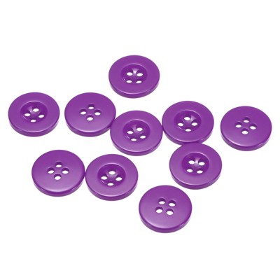 Unique Bargains Resin Craft DIY Round Flat 4-Hole Replacement Sewing Buttons 10 Pcs