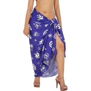 HAPPY BAY Womens Halloween Beachwear Bathing suit Pirates Skirt Swim Cover Up Beach Wraps Sarong Coverups Wrap for Women One Size Clip Art Skull, - 1 of 4