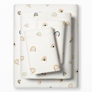 Makemake Organics GOTS Certified Organic Cotton Kids Sheet Set - Rainbow - 1 of 4