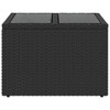 vidaXL Garden Table Black PE Rattan, Powder-Coated Steel, Tempered Glass - 4 of 4