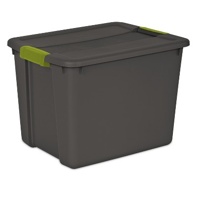 gray plastic tubs