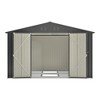 NicBex 10*8ft Modern Outdoor Storage Shed with Lockable Doors Weatherproof Galvanized Metal Garden Shed for Garden, Lawn, Patio, Black - 4 of 4