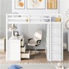 RISOKEYS Full Size Loft Bed with Drawers, Desk & Wardrobe - Bed with Desk and Storage Drawers, Wooden Kids Loft Bed Frame with Wardrobe - 3 of 4