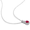EVERLY JEWELRY | Sterling Silver 1 4/5ct TGW Created White Sapphire and Created Ruby Teardrop Halo Pendant with Chain, 18 inc - 4 of 4
