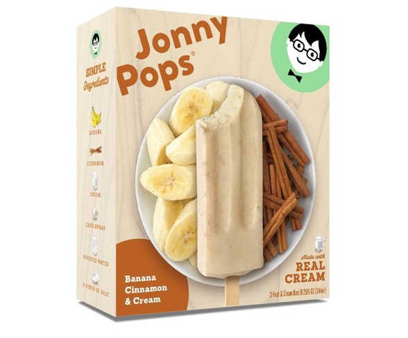 JonnyPops Banana Cinnamon &#38; Cream Frozen Fruit Bars - 3pk