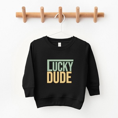 The Juniper Shop Block Checkered Lucky Dude Youth Ultra-Soft Graphic Sweatshirt