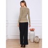 Allegra K Women Striped Round Neck Hollow Long Sleeve Regular Fit Casual Fall Winter Trendy Sweater - 3 of 4