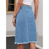 INSPIRE CHIC Women's Denim Button Down High Waist with Pockets H-Line Midi Skirts - 4 of 4