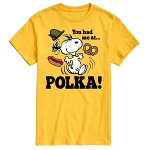 Men's - Peanuts - Snoopy Oktoberfest You Had Me At Polka Short Sleeve Graphic T-Shirt - 1 of 4
