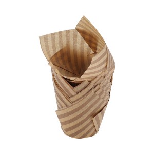 Unique Bargains Stripes Print Flame Shape Disposable Baking Cups Greaseproof Paper 1.97"x3.15" 50 Pcs - 1 of 4