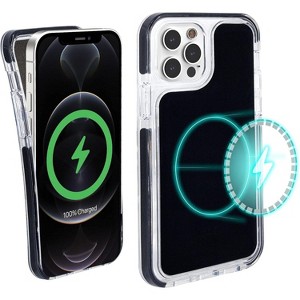 iHome Magnetic Silicone Velo Case, Slim & Shock Absorbent, MagSafe Compatible, iPhone 12/12 Pro, Black - 1 of 4